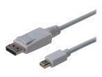 DIGITUS ASSMANN Anschlusskabel mini DisplayPort Stecker auf DisplayPort Stecker 1m doppelt geschirmt weiss