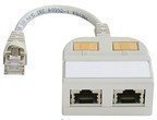 TELEGÄRTNER T-Adapter Cat5e RJ45 Ausgang auf 2x 10Base-T