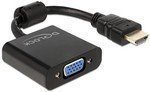 DELOCK Adapterkabel HDMI-A St auf VGA Buchse schwarz - hochwertiges HDMI zu VGA Adapterkabel