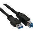 InLine® USB 3.0 Kabel A an B schwarz 0.5m - Hochgeschwindigkeits-Datenübertragung, kompakt & langlebig