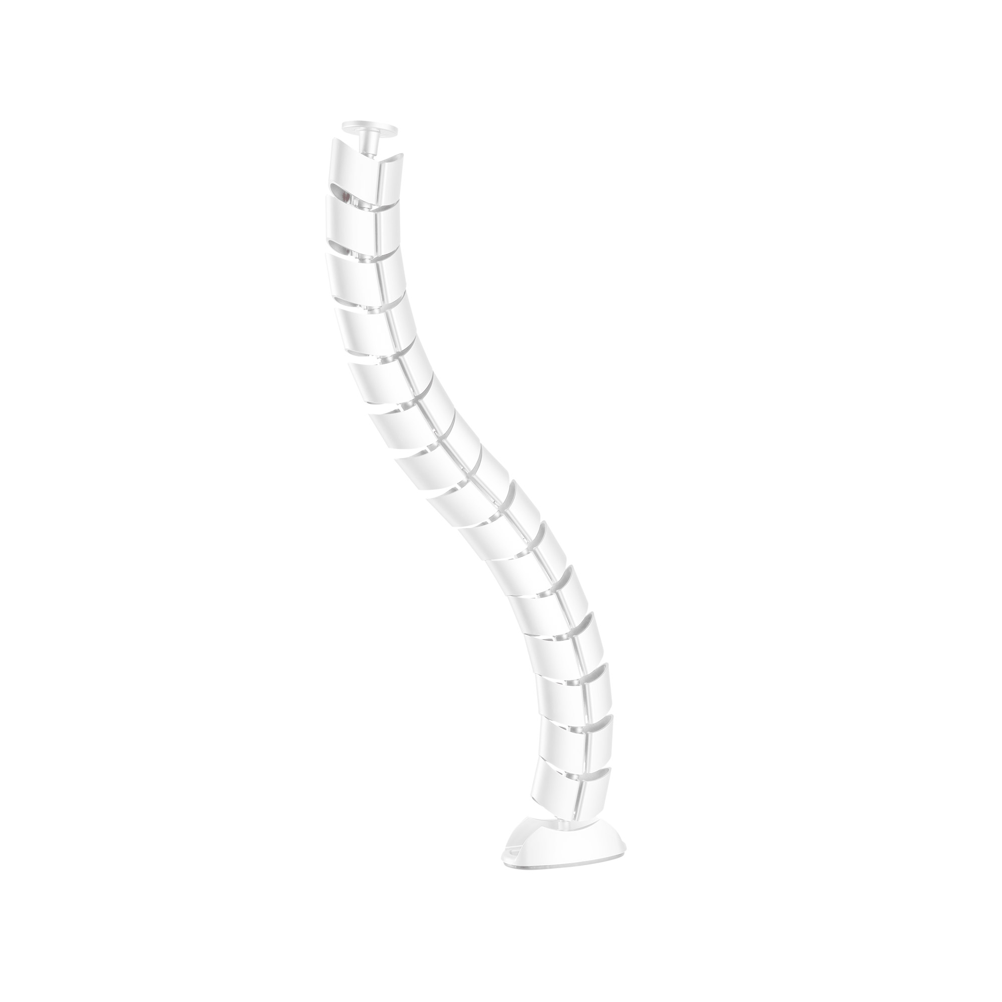 InLine® Flexibler vertikaler Kabelkanal für Tische mit 2 Kammern, 0,80m, in Weiß.