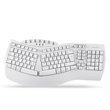 PERIXX PERIBOARD-612W DE - Kabellose ergonomische Tastatur für Windows/Mac (Dualmodus Funk/Bluetooth, weiß)