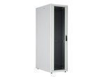 DIGITUS Netzwerkschrank Basic 48.3cm 19 Zoll 42HE grau 8/8 H2035mmxB800mmxT800mm mit Glastuer ohne Montageschrauben-Set bis 600KG