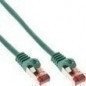 InLine® Patchkabel S/FTP (PiMf) Cat6 250MHz PVC CCA grün 0.5m - Hochwertiges S/FTP Patchkabel von InLine, Cat6 250MHz, PiMf, PVC Mantel, CCA Leiter - in 0.5m Länge