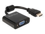 DELOCK Adapterkabel HDMI-A St auf VGA Buchse schwarz - hochwertiges HDMI zu VGA Adapterkabel