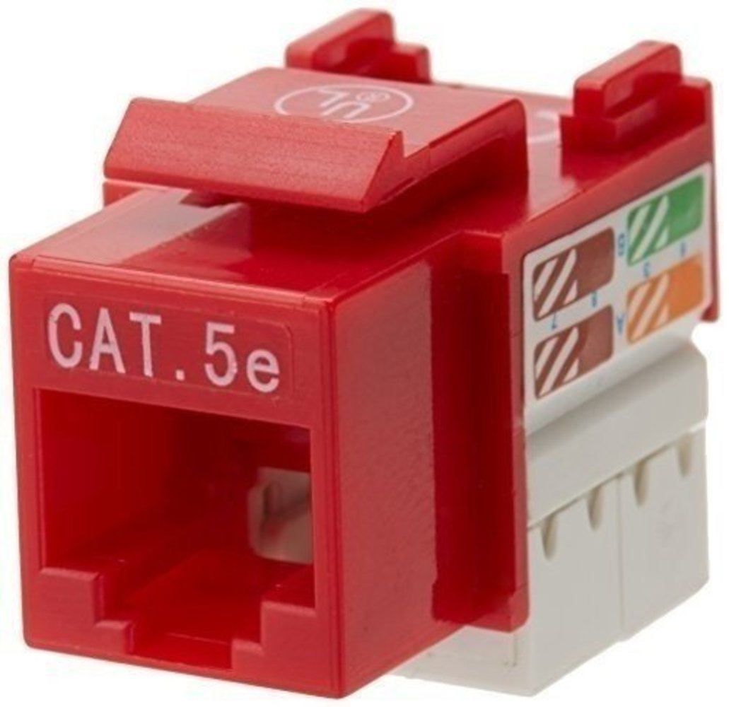 INTELLINET Cat5e Modularbuchse rot UTP Keystone Jack benoetigt LSA-Auflegewerkzeug