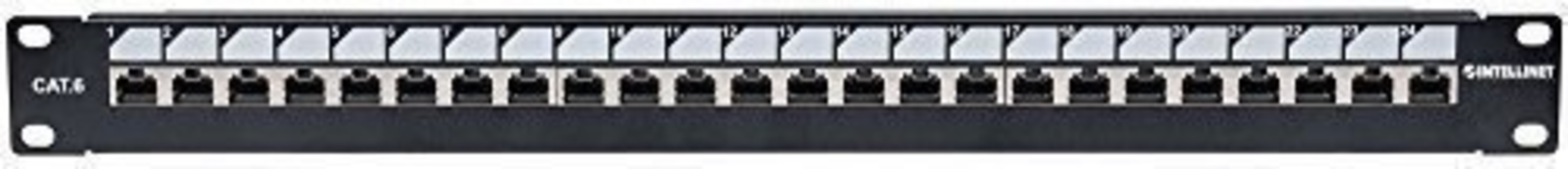 Abschließbares 24Port 19 Zoll Cat6 Patchpanel Intellinet UTP 1HE