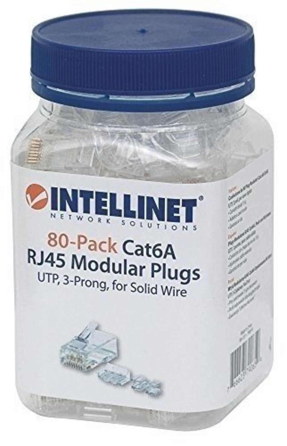 INTELLINET INT Modular Plug.Cat6A.RJ45with liner.unshielded 15u 80 sol