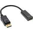 InLine® DisplayPort zu HDMI Adapterkabel mit Audio - DisplayPort Stecker auf HDMI Buchse - 4K/60Hz - Schwarz - 0.15m