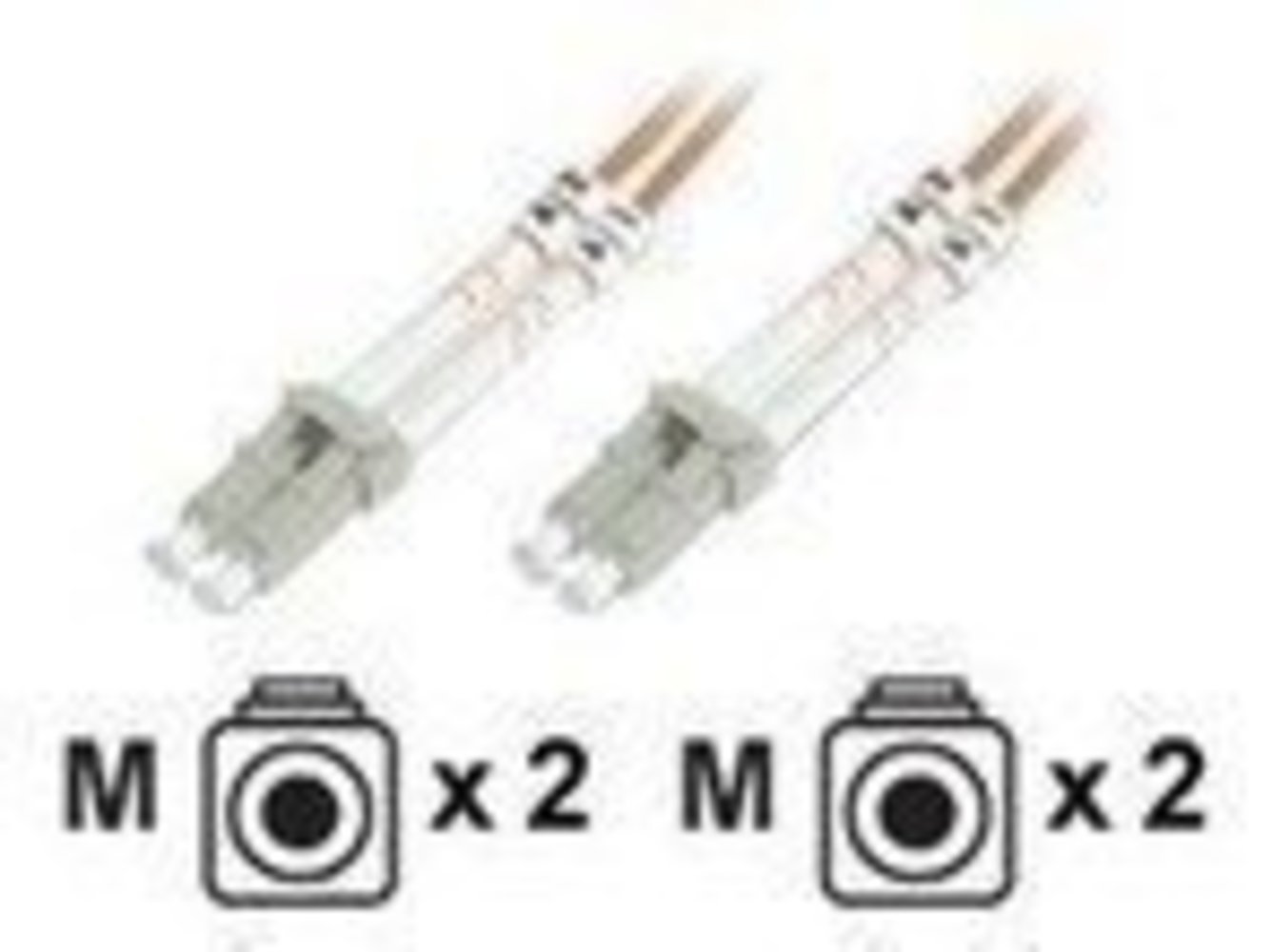 DIGITUS LWL Patchkabel LC/LC 50/125um 1m Multimode Duplex Halogenfrei bis 1Gbit mit Messprotokoll orange OM2