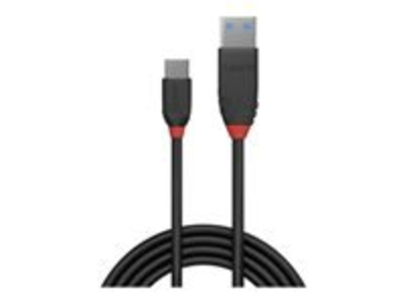 Lindy USB 3.1 Typ A an C Kabel 3A Black Line 0.5m
