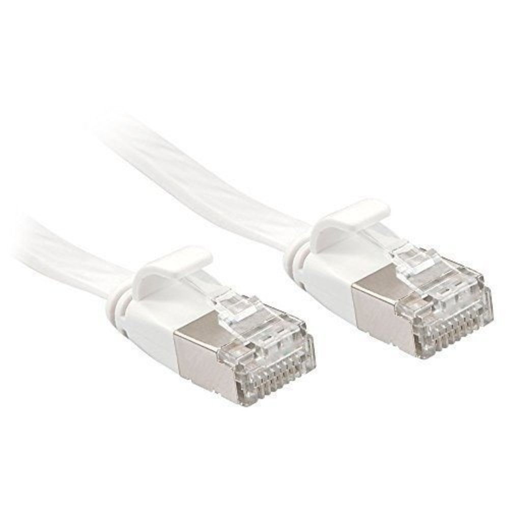 LINDY Cat6A U/FTP Flachband Patchkabel weiss 0.3m