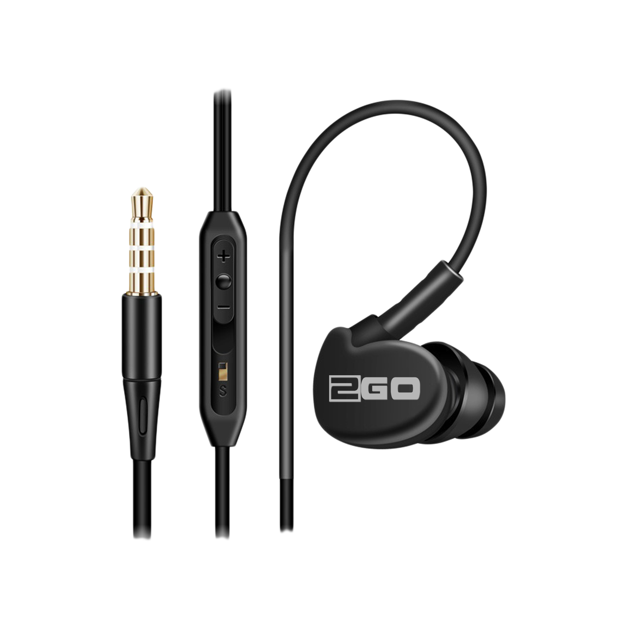 2GO In-Ear Sport-Headset ZollActive 1 Zoll schwarz