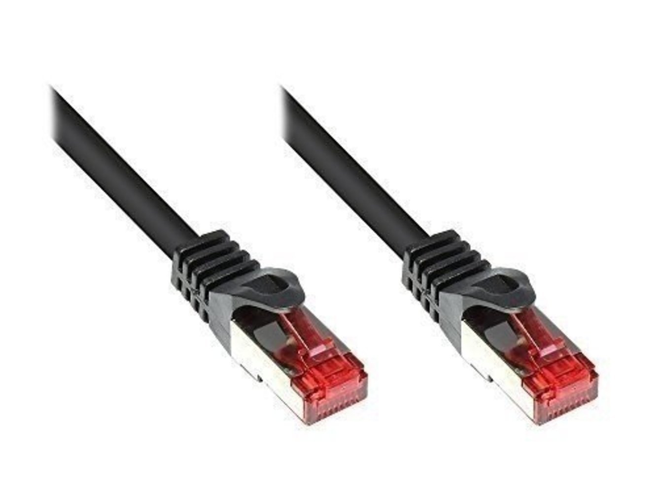 Patchkabel Cat6 2x RJ45 PIMF schwarz 0.25m