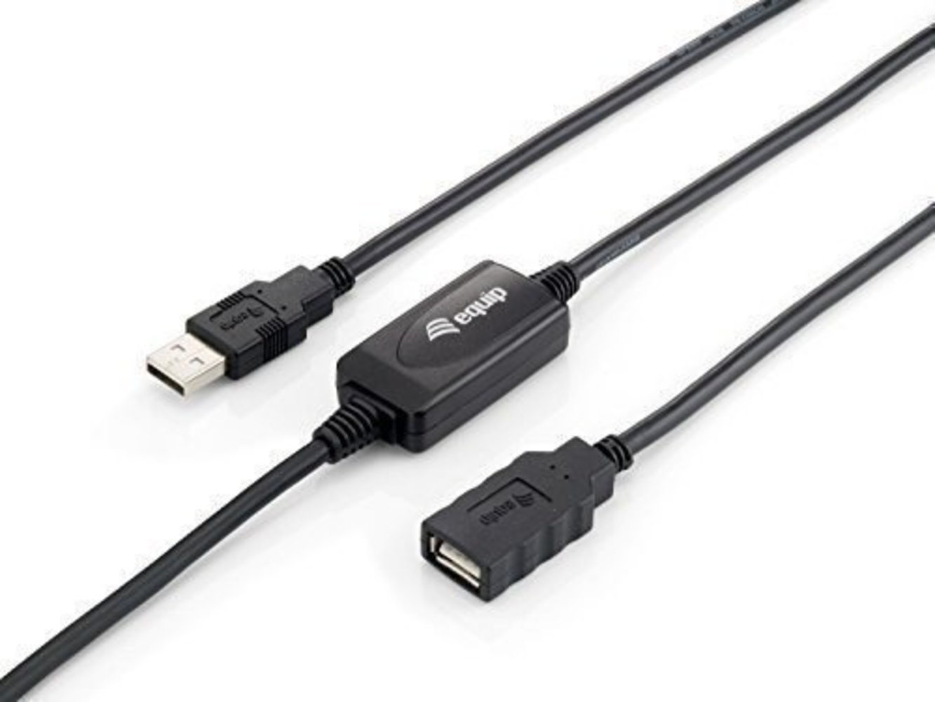 equip USB 2.0 Verlängerung inkl Signalverstärker 10m - Hochwertiges USB Kabel mit optimalem Signalverstärker