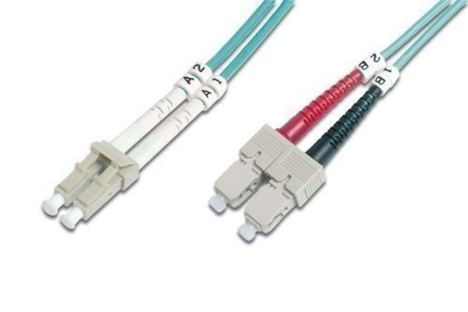 DIGITUS LWL Patchkabel LC/SC 1m Multimode Duplex OM3 - Schnelle Datenübertragung und zuverlässige Verbindung