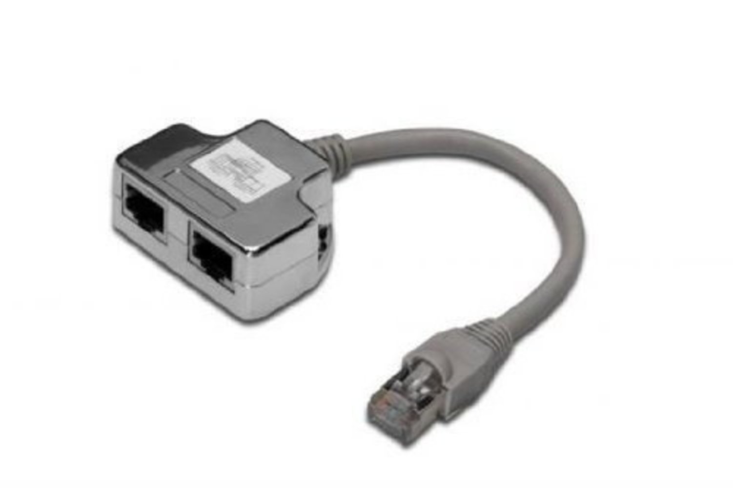 DIGITUS T-Adapter RJ45 CAT5e 19cm - 1xRJ45 Stecker auf 2xRJ45 Buchse geschirmt - Hohe Signalqualität