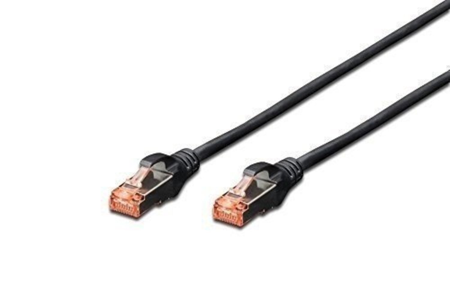 DIGITUS Patchkabel RJ45 S/FTP Cat6 2m schwarz Hebelschut