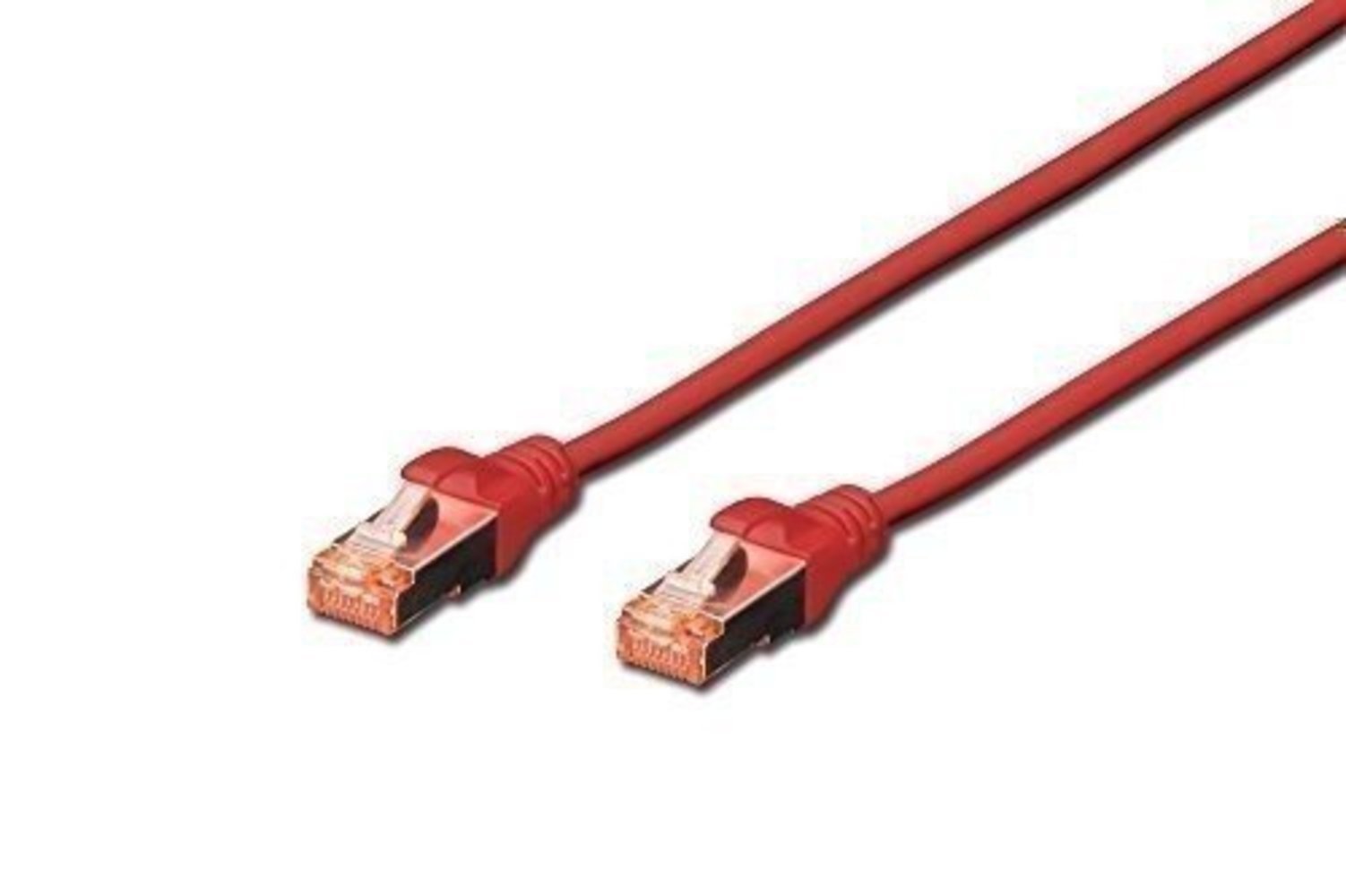 DIGITUS Patchkabel RJ45 S/FTP Cat6 2m rot Hebelschutz