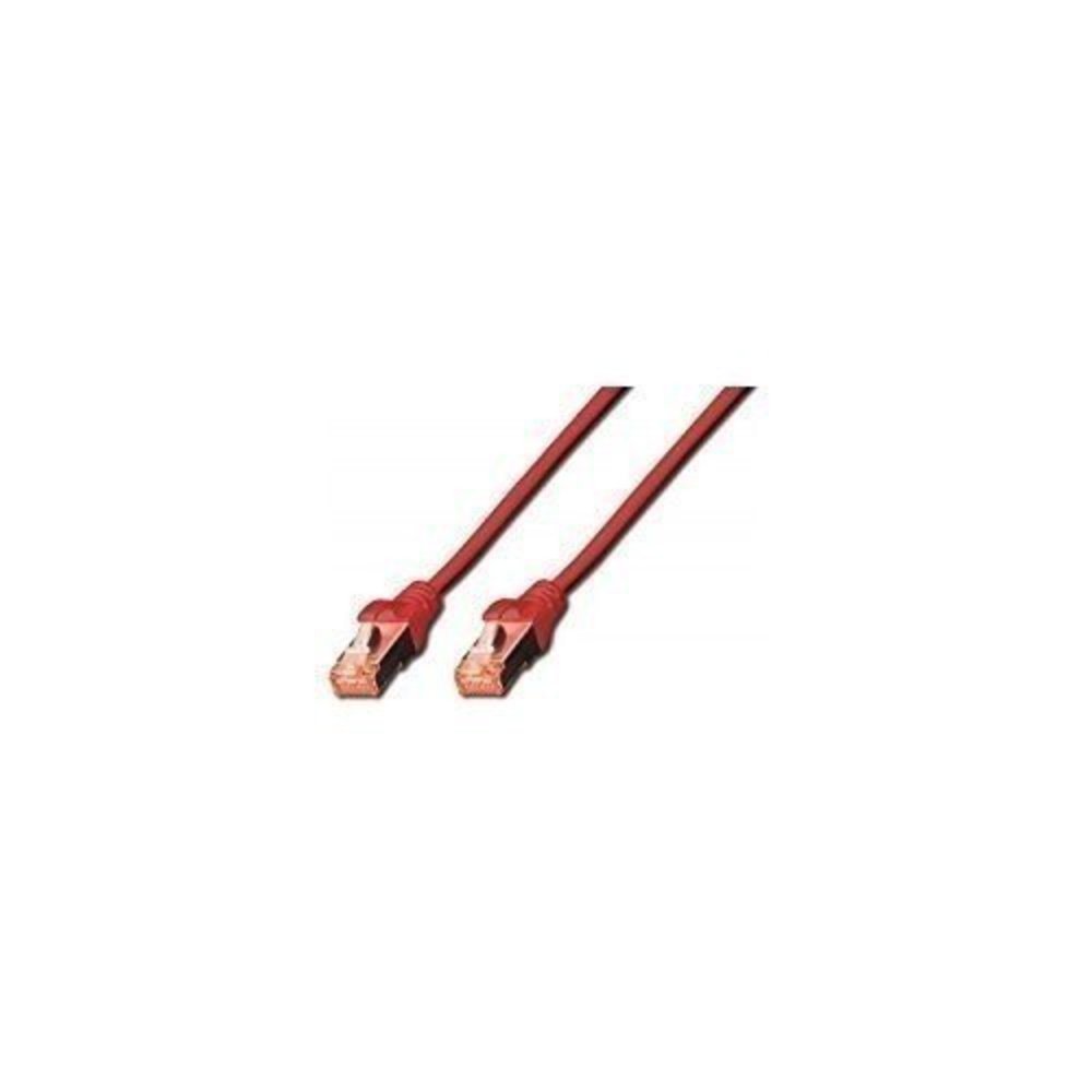 DIGITUS Patchkabel RJ45 S/FTP Cat6 3m rot Hebelschutz