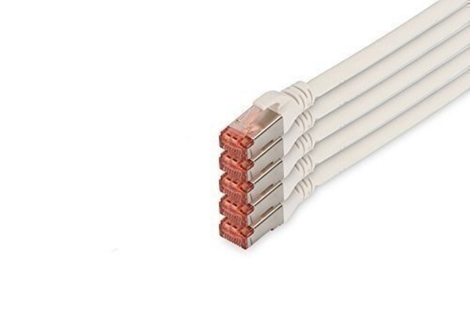 CAT 6 S-FTP Patchkabel, 10 m, 5 Stück, weiß, DIGITUS