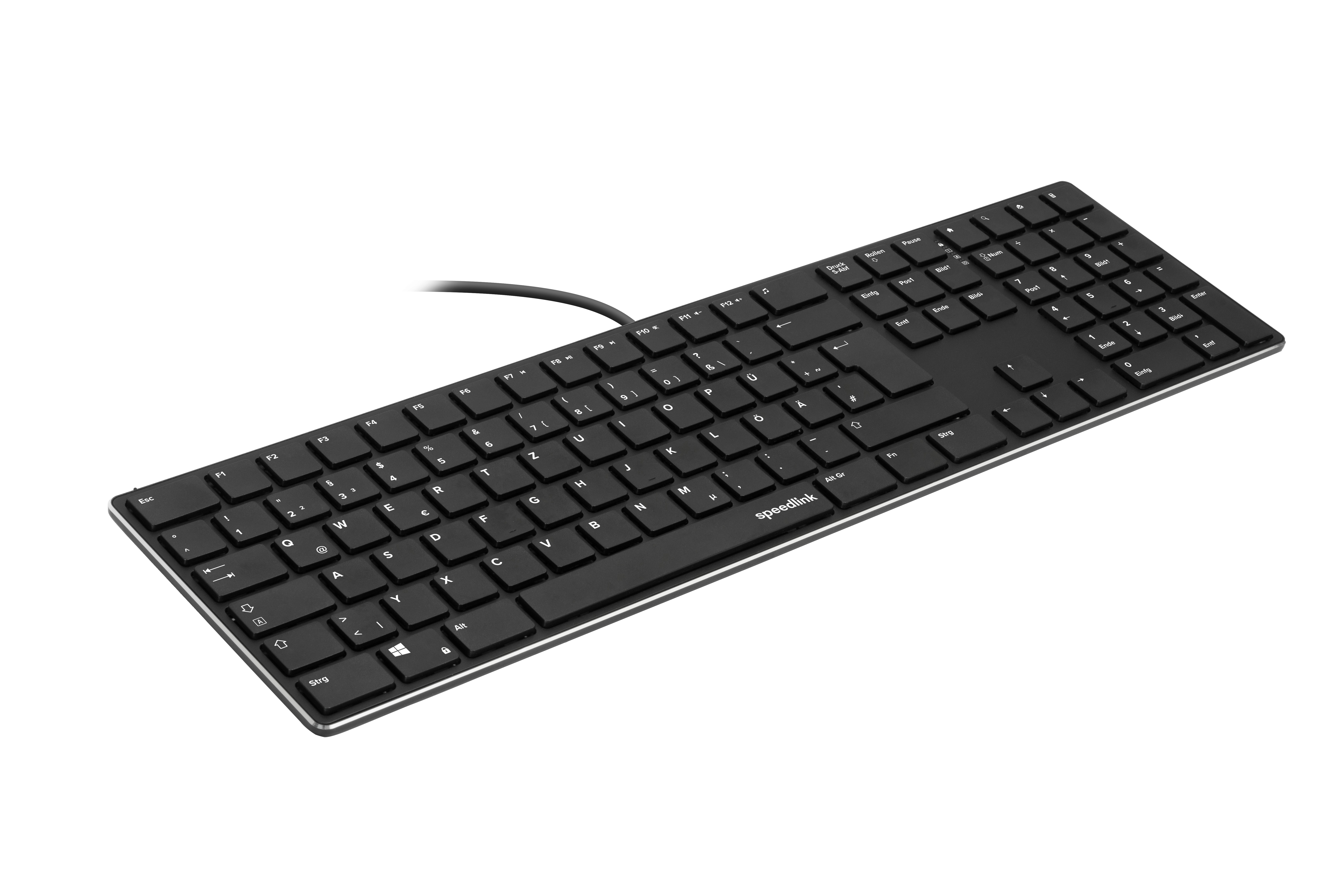 Speedlink Tastatur RIVA Slim Metal Scissor schwarz 