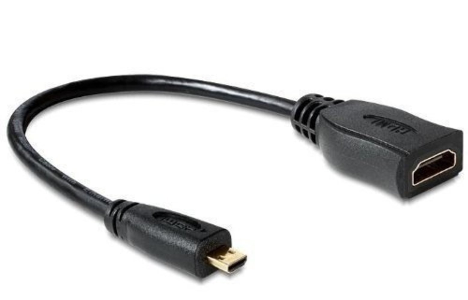 DELOCK Adapterkabel micro HDMI-D St > HDMI-A Bu - 23 cm Kabel - Hochwertiger HDMI Adapter