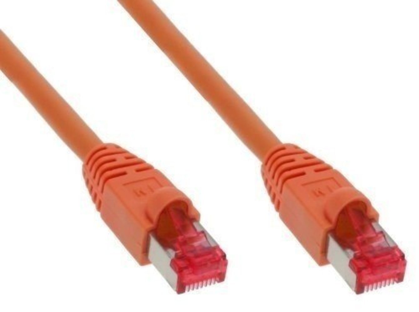 InLine® Patchkabel S/FTP (PiMf) Cat6 250MHz PVC Kupfer orange 0.3m - Hochwertiges Patchkabel für schnelle Datenübertragung