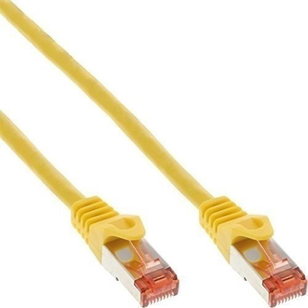 InLine® Patchkabel S/FTP (PiMf) Cat6 250MHz PVC Kupfer gelb 2m - Hochwertiges Netzwerkkabel mit umfassender Abschirmung für optimale Signalübertragung, 2 Meter Länge, gelbe PVC-Mantelfarbe