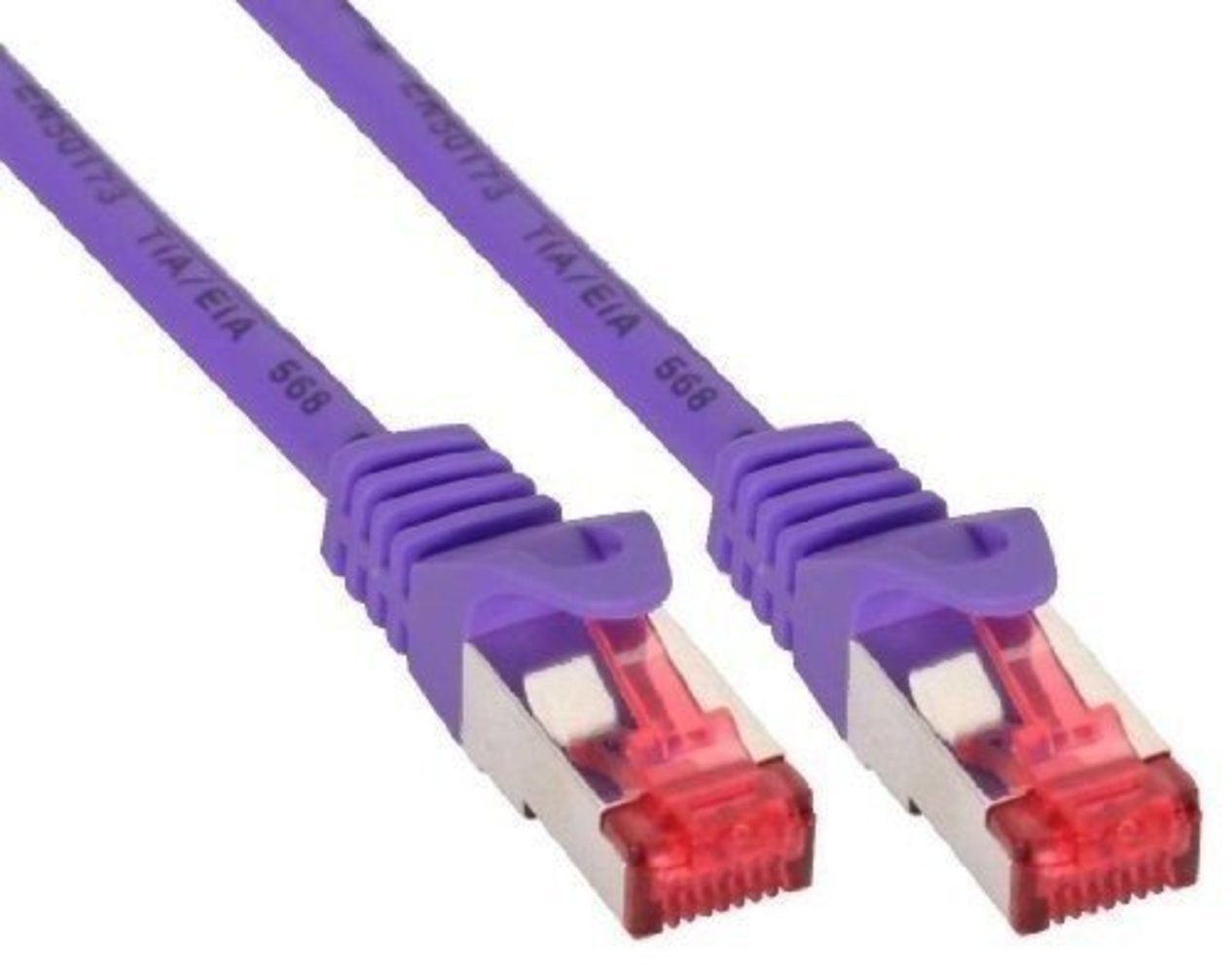 InLine® Patchkabel S/FTP (PiMf) Cat6 250MHz PVC Kupfer, purpur, 7,5m – Hochwertiges Ethernet-Kabel für zuverlässige Verbindungen