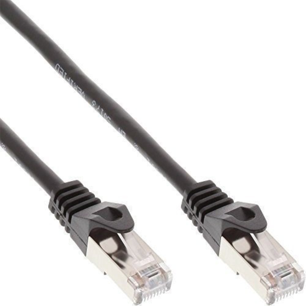 InLine® Patchkabel SF/UTP Cat5e schwarz 0,3m – Hochwertiges Ethernet-Kabel für schnelle und zuverlässige Verbindungen