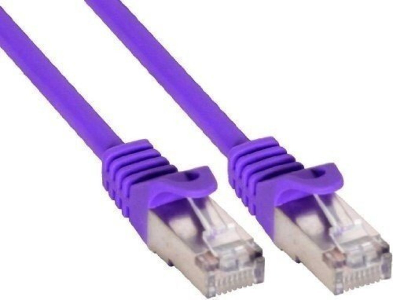 InLine® Patchkabel SF/UTP Cat5e violett 0,3m - Qualitätskabel für hohe Übertragungsgeschwindigkeit und stabile Verbindungen