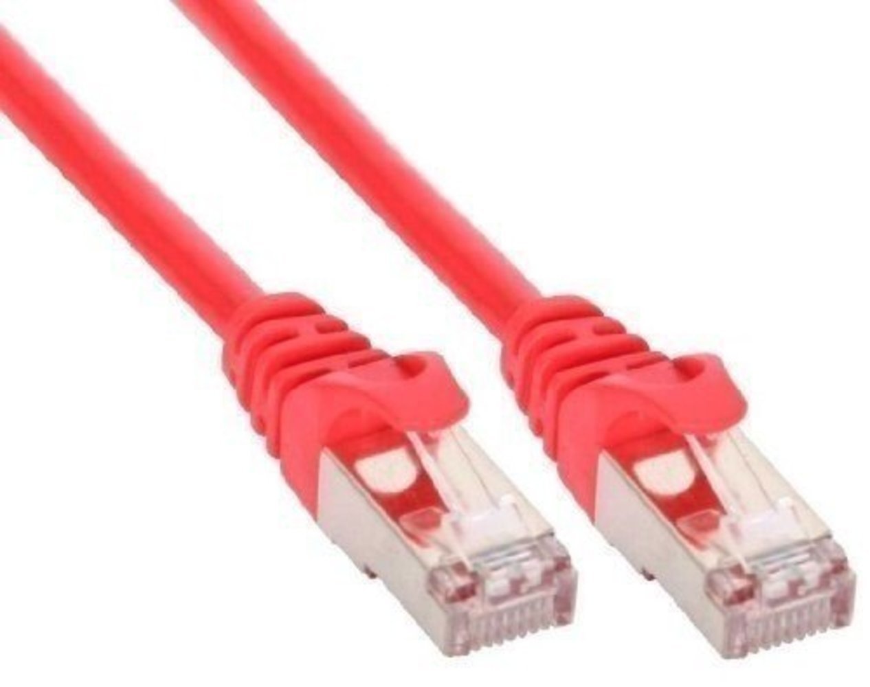 InLine® Patchkabel F/UTP Cat5e rot, 2 Meter – Störungssicheres Ethernetkabel für schnelle Datenübertragung