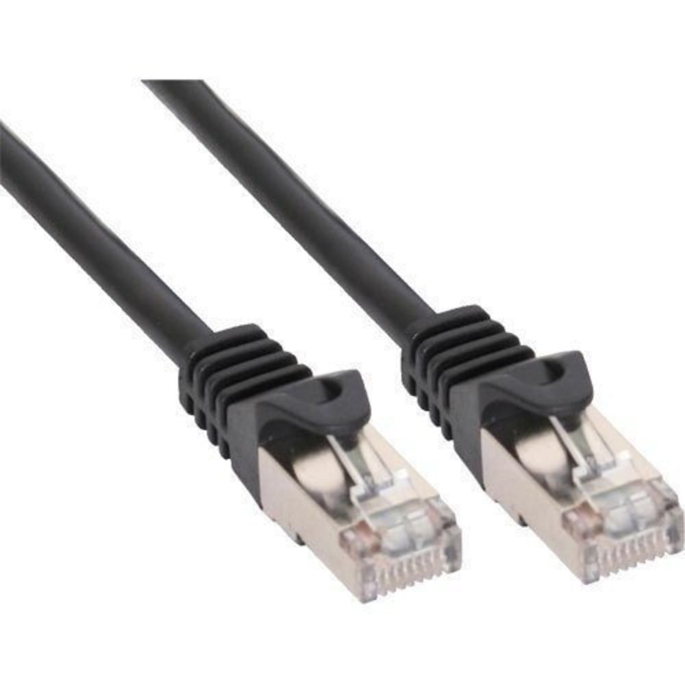 InLine® Patchkabel F/UTP Cat5e schwarz 2m - Hochwertiges Ethernet-Kabel für schnelle und stabile Netzwerkverbindungen