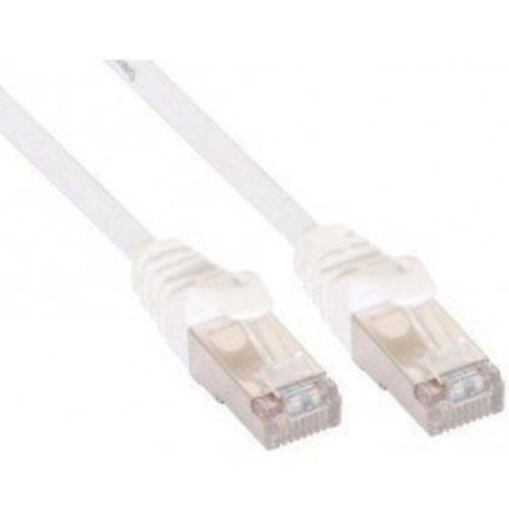 InLine® Patchkabel SF/UTP Cat5e weiß 10m - Hochwertiges LAN Ethernet Kabel für zuverlässige Datenübertragung