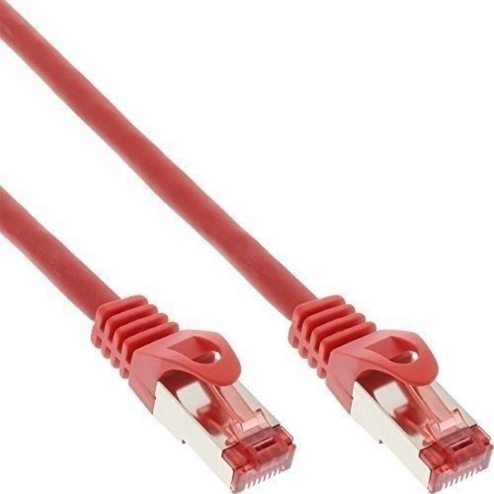 InLine® Patchkabel S/FTP (PiMf) Cat6 250MHz PVC Kupfer rot 0.25m - Hochwertiges Patchkabel Cat6 250MHz mit S/FTP (PiMf)-Abschirmung, Kupferleitungen, PVC-Mantel in leuchtendem Rot, Länge 0.25m