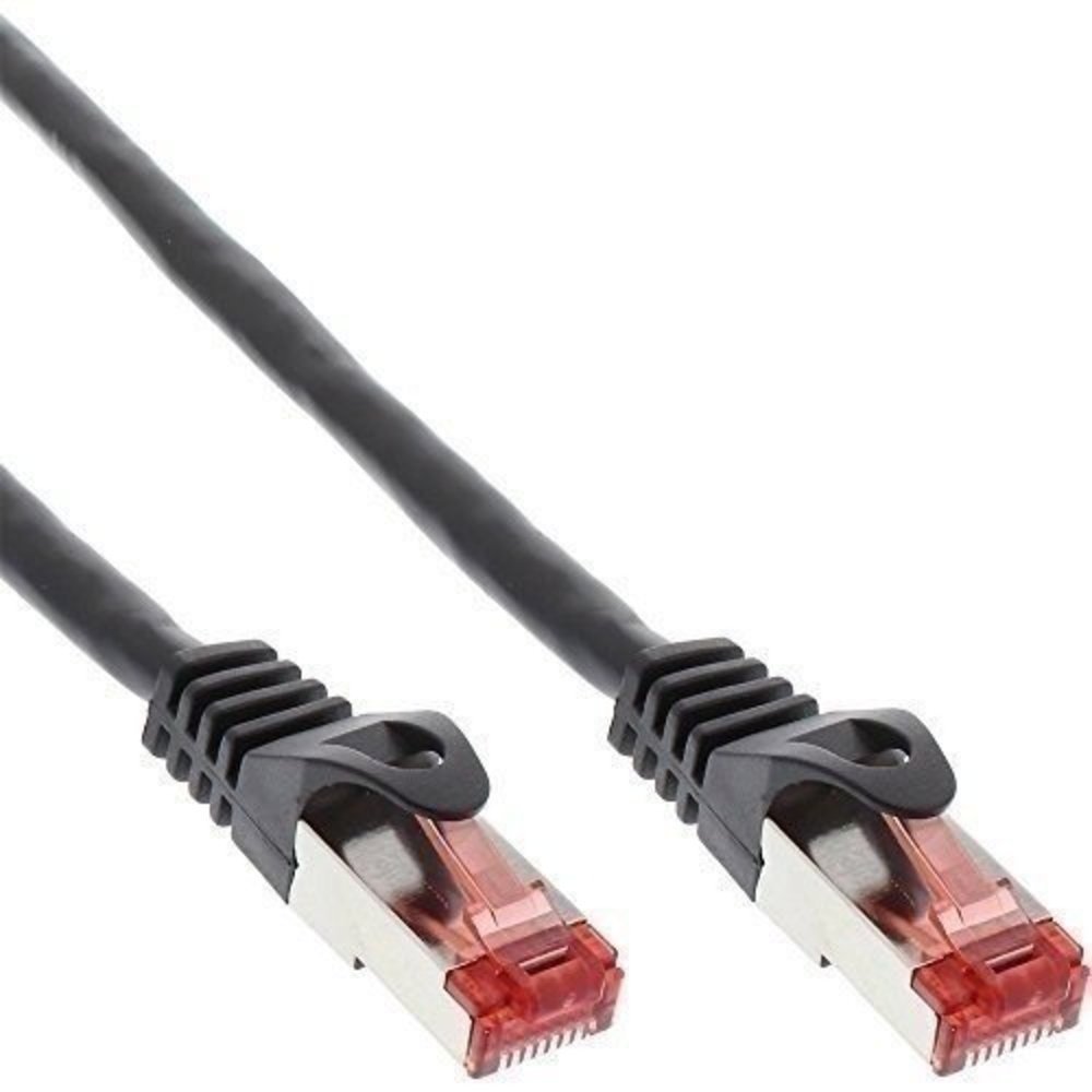 InLine® Crossover Patchkabel S/FTP Cat6 schwarz 3m - Hochwertiges Netzwerkkabel für schnelle und sichere Datenübertragung