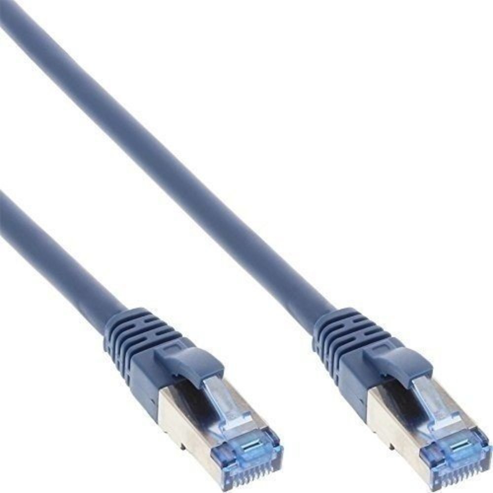 InLine® Patchkabel S/FTP (PiMf) Cat6A 500MHz halogenfrei Kupfer blau 3m – Hochwertiges Patchkabel für schnelle Netzwerkverbindungen