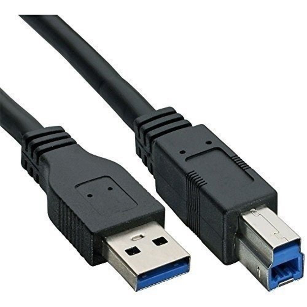 USB 3.0-Kabel, 2m lang, A-Stecker an B-Stecker, schwarz - inklusive Inline-Funktion