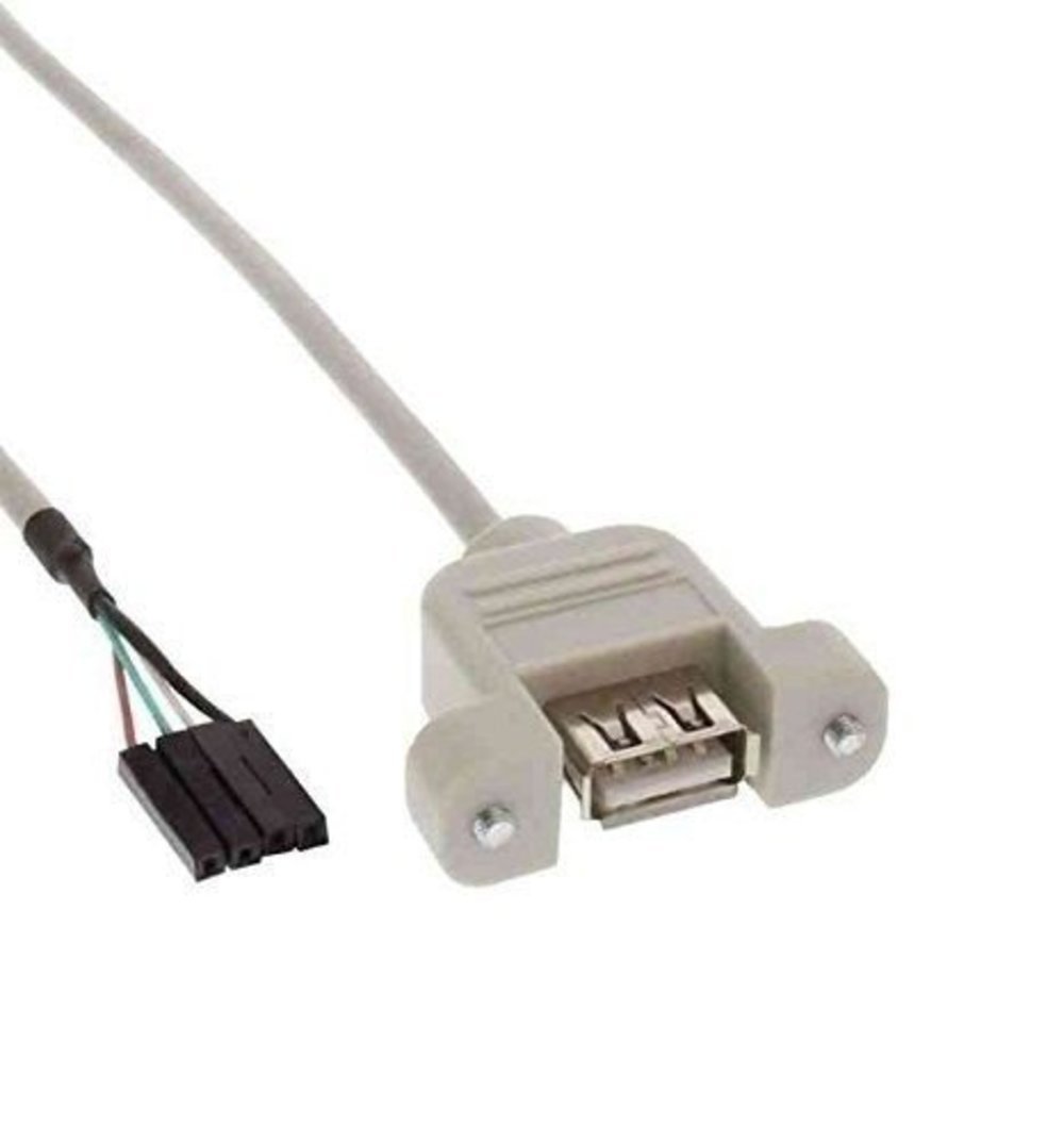 InLine® USB 2.0 Anschlusskabel Einbaubuchse A auf Pfostenanschluss 0.6m - Hochwertiges USB 2.0 Kabel für schnelle und stabile Datenübertragung