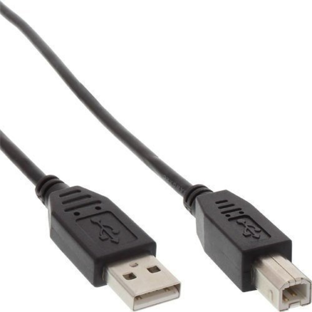 InLine® USB 2.0 Kabel A an B schwarz 3m - Hochwertiges und langlebiges USB 2.0 Kabel in Schwarz | 3m Länge | InLine® Qualität