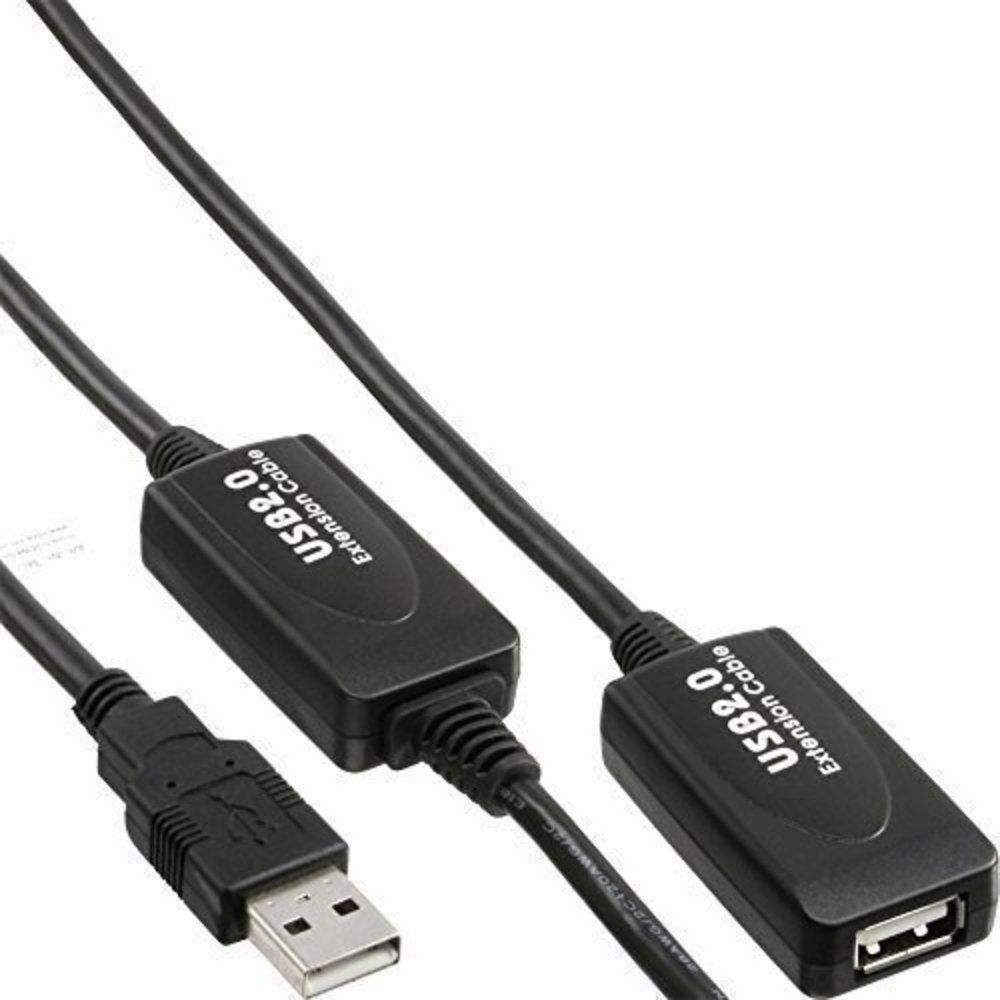 InLine USB 2.0 Aktiv-Verlängerung 20m mit Signalverstärkung – USB Repeater Stecker A an Buchse A