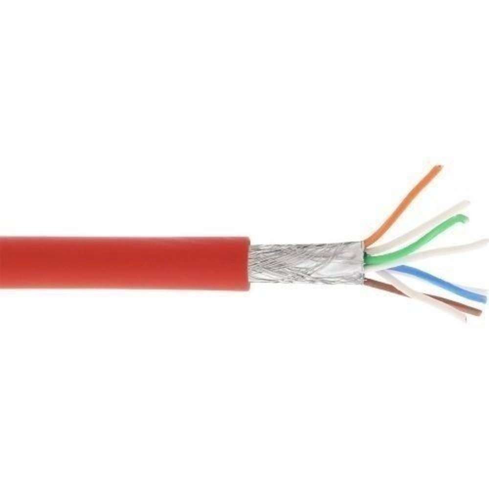 InLine® Patchkabel S/FTP (PiMf) Cat6A 500MHz halogenfrei Kupfer rot 100m - Hochwertiges Ethernet-Kabel für schnelle und stabile Netzwerkverbindungen