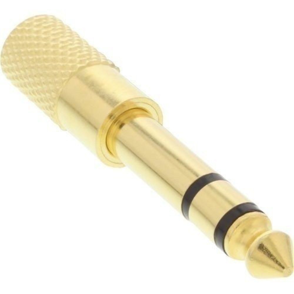 InLine® Audio Adapter 6.3mm Klinke Stecker an 3.5mm Klinke Buchse Stereo gold - Hohe Qualität für optimale Klangübertragung