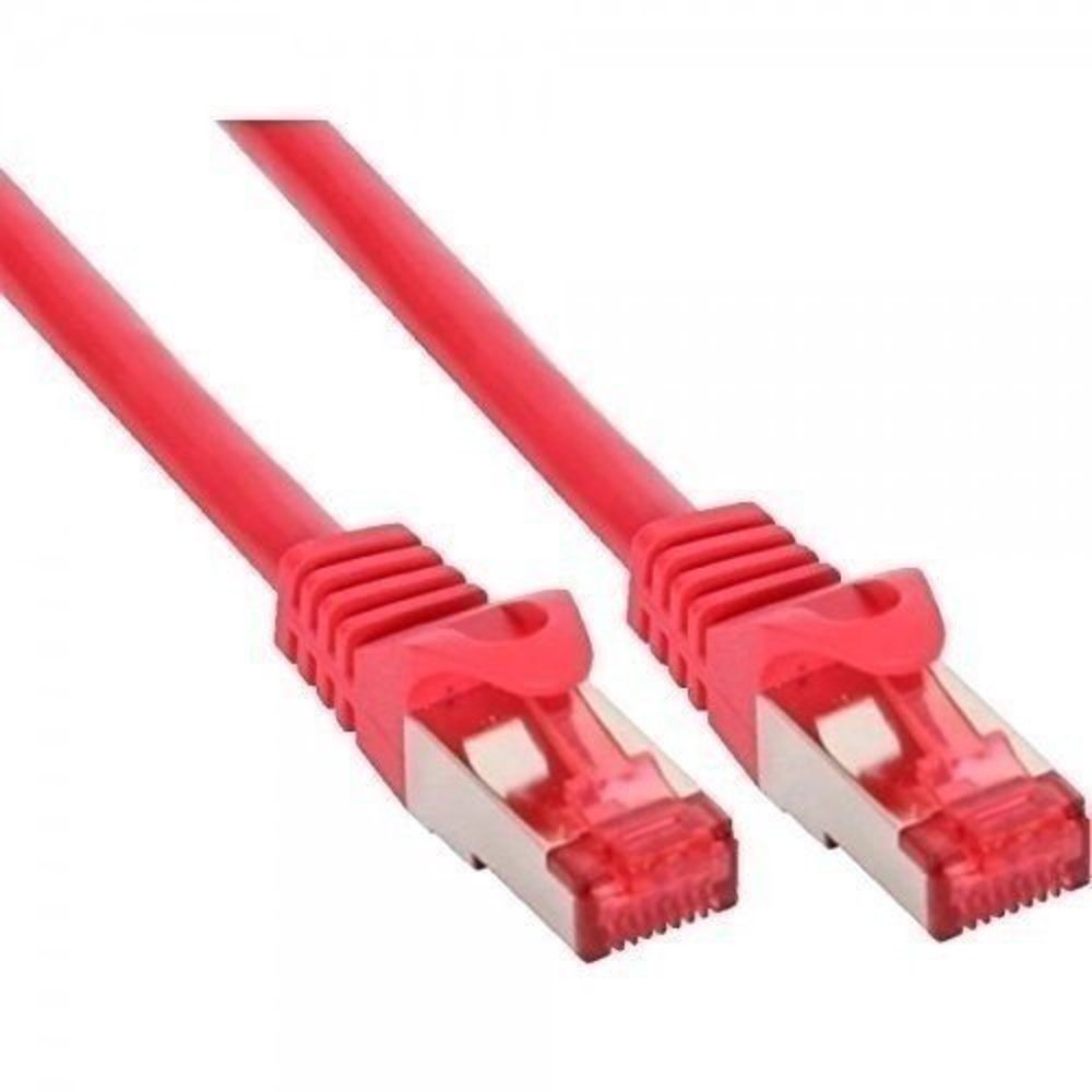 InLine® Patchkabel S/FTP (PiMf) Cat6 250MHz halogenfrei Kupfer rot 0.5m – Hohe Qualität und schnelle Datenübertragung