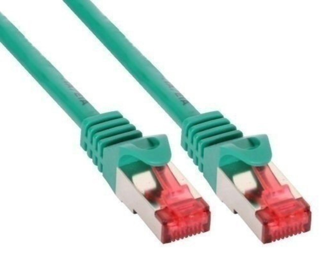 InLine® Patchkabel S/FTP (PiMf) Cat6 250MHz halogenfrei Kupfer grün 2m - Hochwertiges Ethernet Kabel für schnelle Datenübertragung