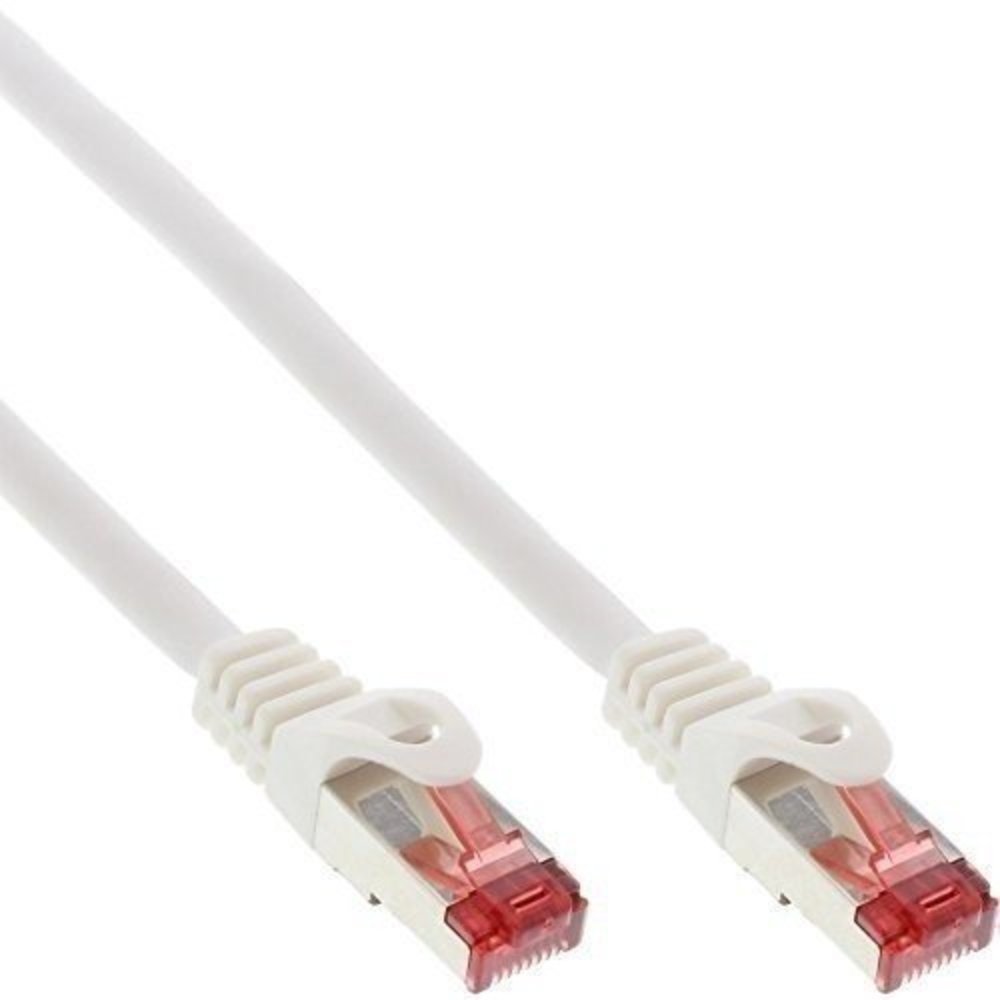 InLine® Patchkabel S/FTP (PiMf) Cat6 250MHz halogenfrei Kupfer weiß 3m - Hochwertiges 3m Patchkabel für Netzwerkverbindungen