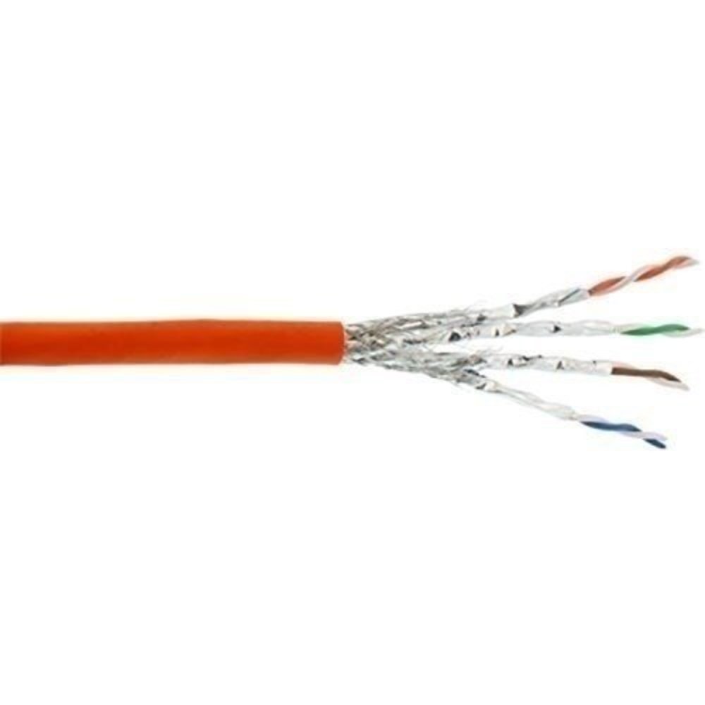 InLine® Verlegekabel Cat7a S/FTP (PiMF) 4x2x0.58 AWG23 1200MHz halogenfrei orange 100m - Hochwertiges Cat7a Netzwerkkabel, InLine® Verlegekabel 100m Länge