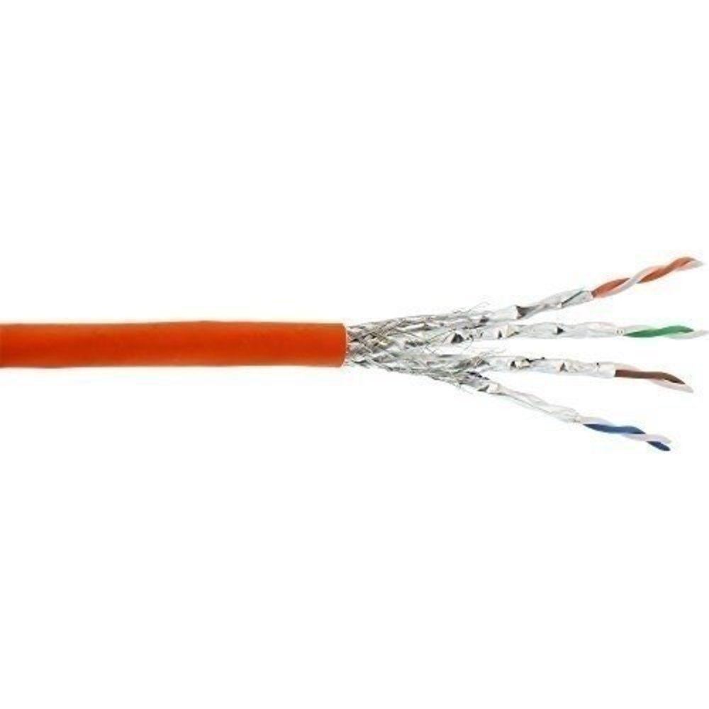 InLine® Verlegekabel Cat7a S/FTP (PiMF) 4x2x0.58 AWG23 1200MHz halogenfrei orange 300m - Hohe Qualität, Cat7a Ethernet Kabel, 300m Länge