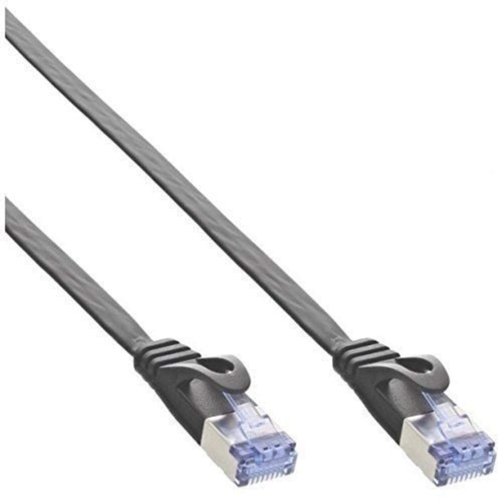 InLine® Patchkabel flach U/FTP Cat6A schwarz 2m - Hohe Geschwindigkeit und gute Abschirmung